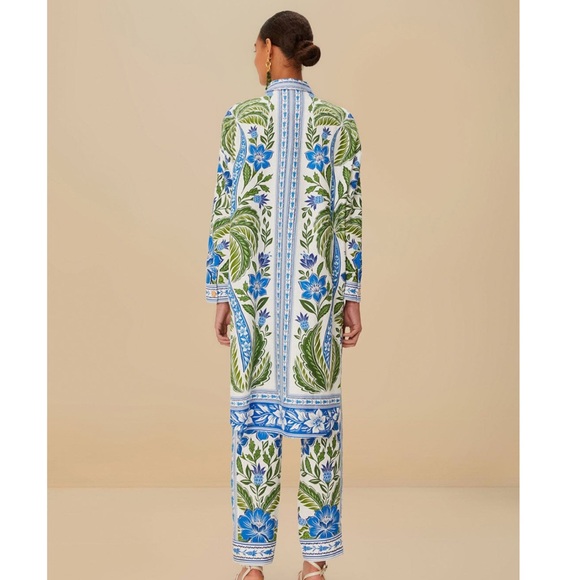 FARM Rio Off-White Tropicance Lenzing Ecovero Euroflax Chemise Top Size XS NWT - Picture 12 of 15